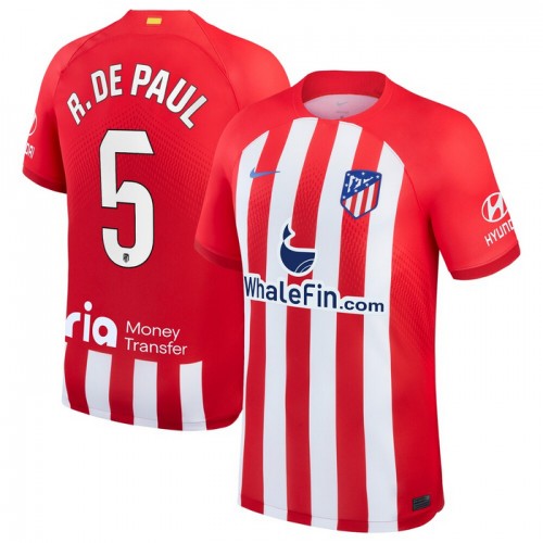 Atlético Madrid R. De Paul 5 Voetbalshirt Thuis 2023-24 Atlético Madrid R. De Paul 5 Voetbalshirt Thuis 2023-24